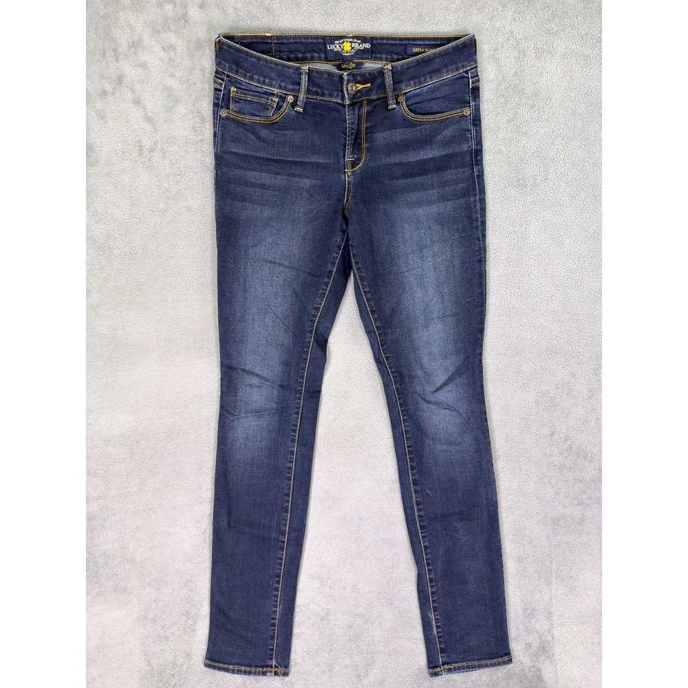 Lucky Brand Jeans Womens 6/28 Blue Leyla Skinny Dark Wash Denim Mid Rise Stretch